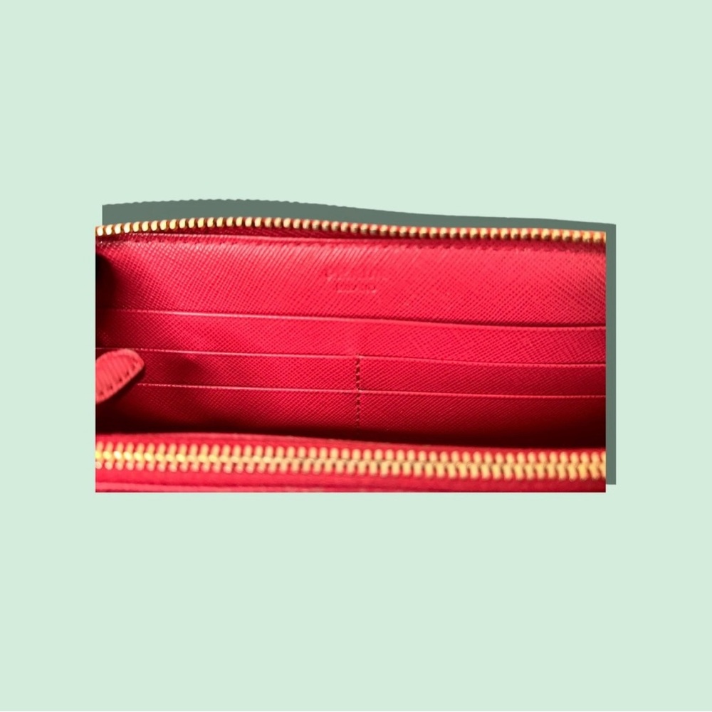 Prada Peonia Pink Saffiano Zippy Wallet – Bold & Chic – Gold Hardware – COA - Picture 5 of 7